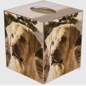 Marye-Kelley Yellow Lab Dog Tissue Box Cover New